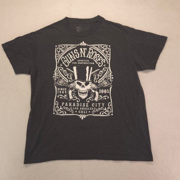 Guns N Roses Short Sleeve Graphic Band T Shirt Adult Mens Size Large L Gray - Picture 2 of 9